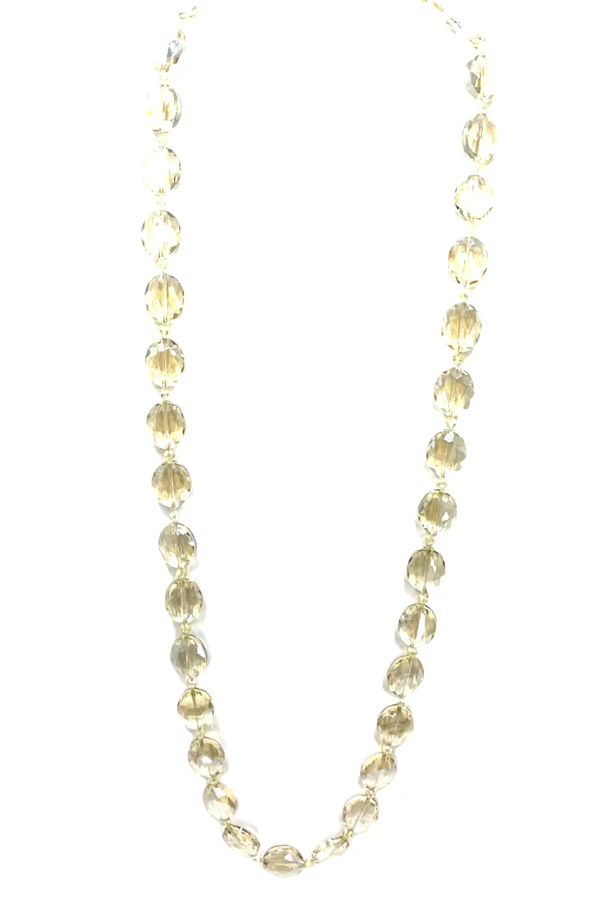 Crystal Oval Long Necklace