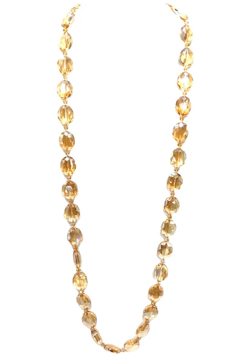 Crystal Oval Long Necklace