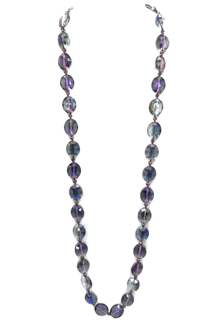 Crystal Oval Long Necklace