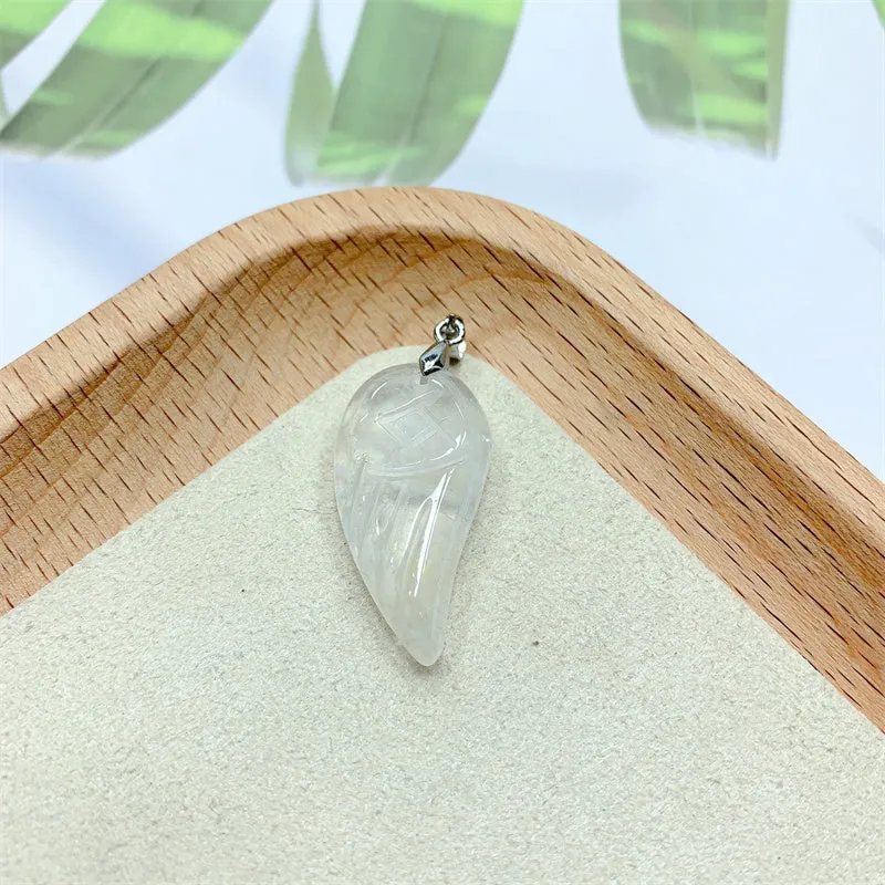 Crystal Pendant Wings Natural High Charm Healing Stones Cinnabar Jewelry