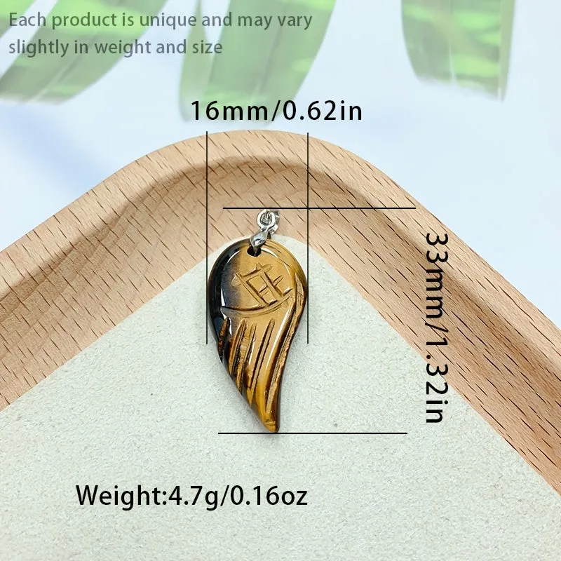 Crystal Pendant Wings Natural High Charm Healing Stones Cinnabar Jewelry