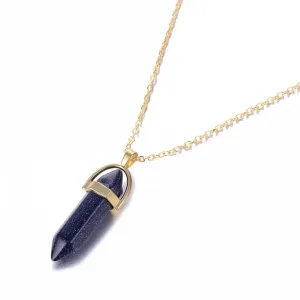 Crystal Raw Stone Healing Necklace in Solid Copper, Crystal