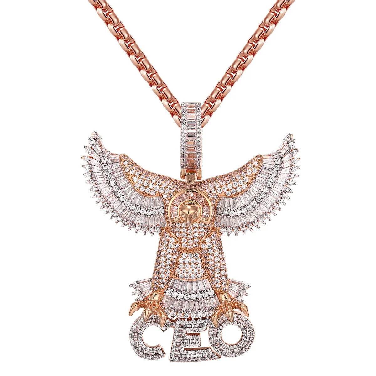 Custom Eagle Wings CEO Simulated Diamond With Chain
