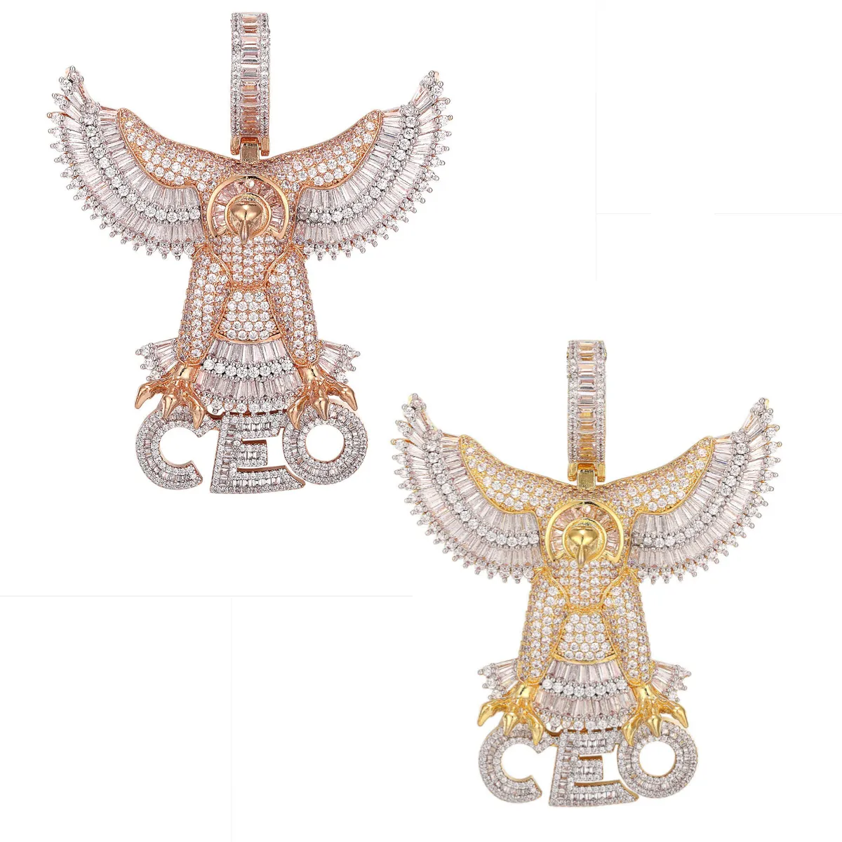 Custom Eagle Wings CEO Simulated Diamond With Chain