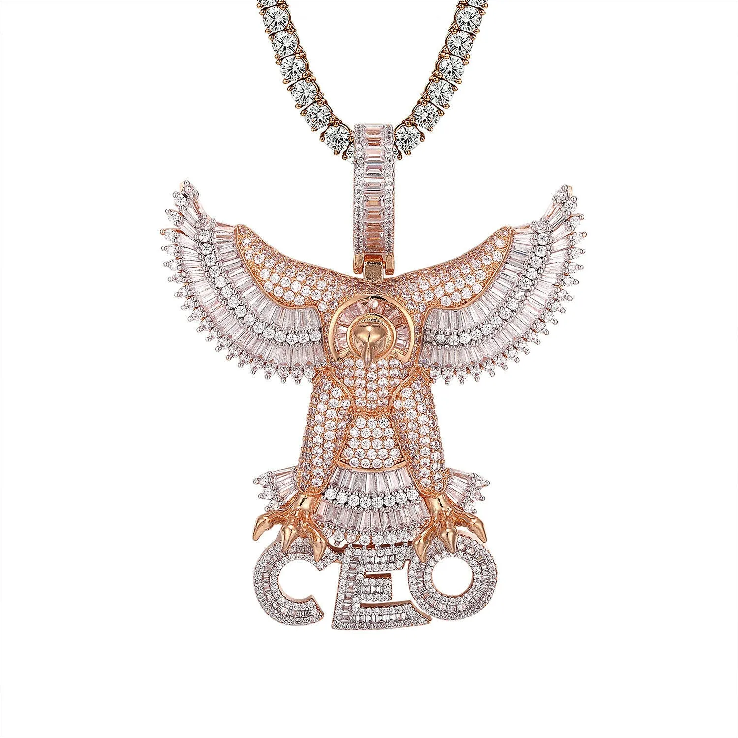 Custom Eagle Wings CEO Simulated Diamond With Chain