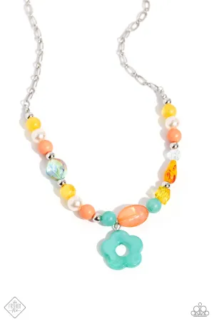 DAISY About You - Multi - Colorful Bead Flower Paparazzi Short Necklace - February 2024 Glimpses of Malibu