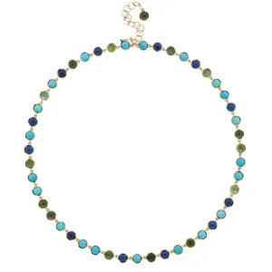 DARK BLUE MIXED GEMSTONE NECKLACE