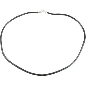 Dark Grey Satin 16" Cord with Sterling Silver Lobster clasp