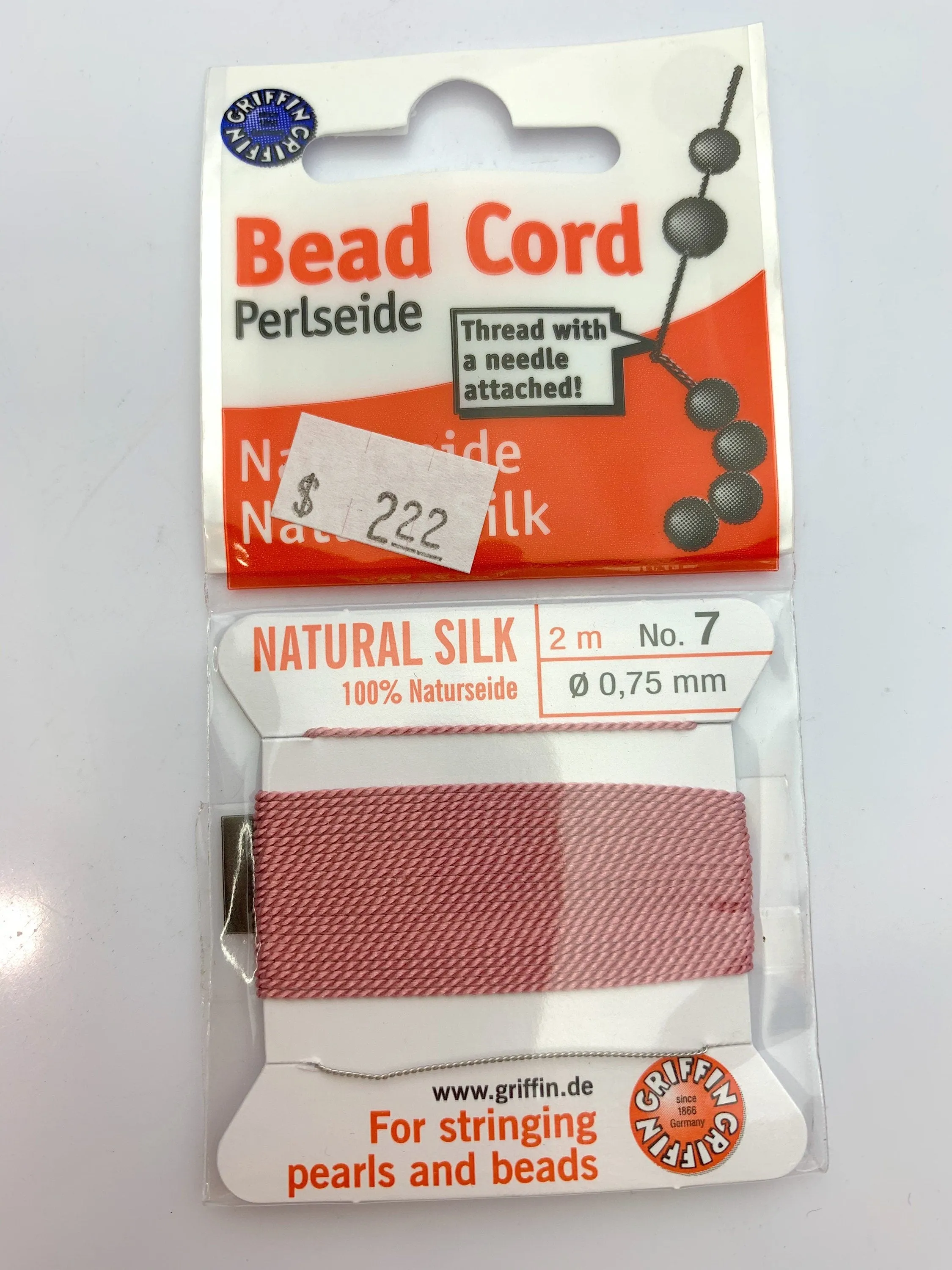 Dark Pink Bead Cord - Perlseide