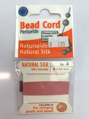 Dark Pink Bead Cord - Perlseide