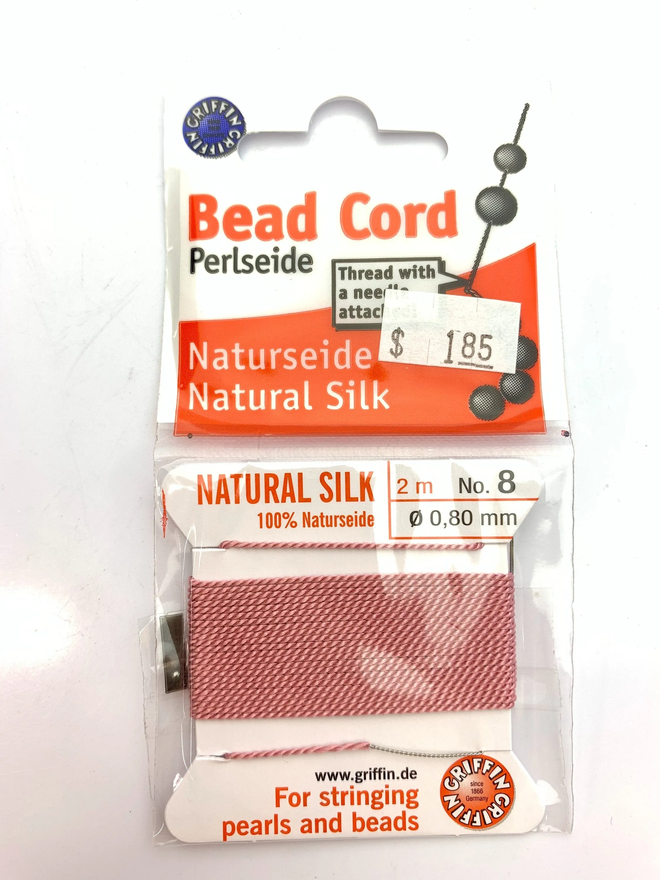 Dark Pink Bead Cord - Perlseide