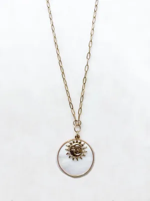 Dawn to Dusk Pearl Medallion Necklace