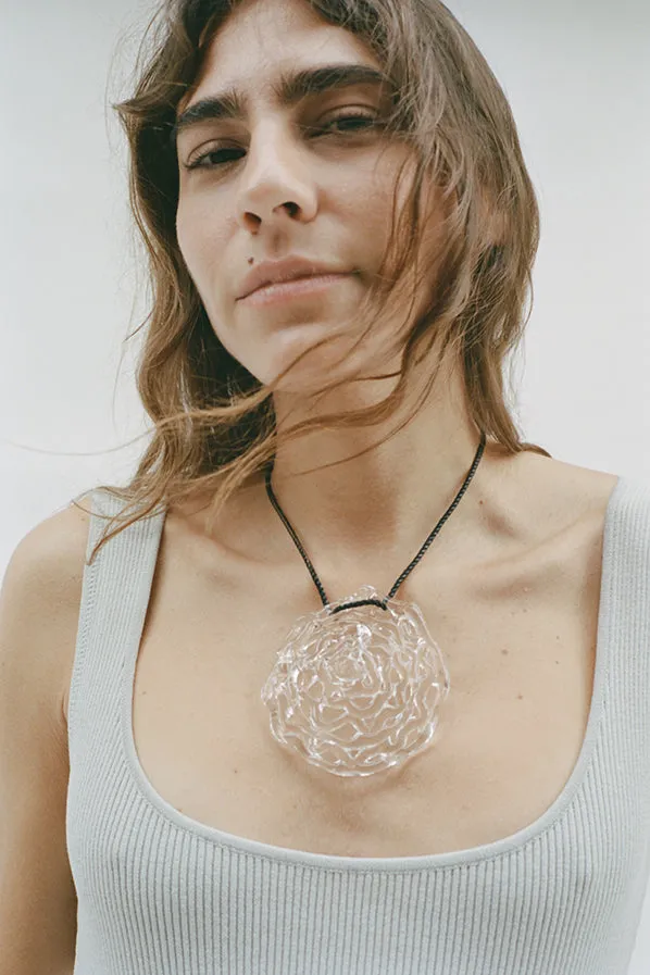 DEEP CURRENT NECKLACE, CLEAR GLASS