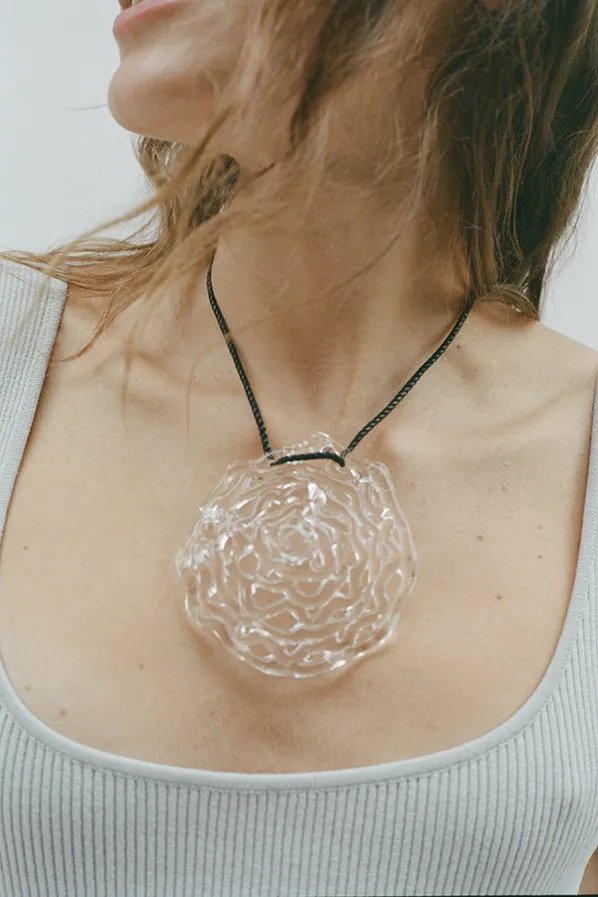 DEEP CURRENT NECKLACE, CLEAR GLASS