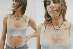 DEEP CURRENT NECKLACE, CLEAR GLASS