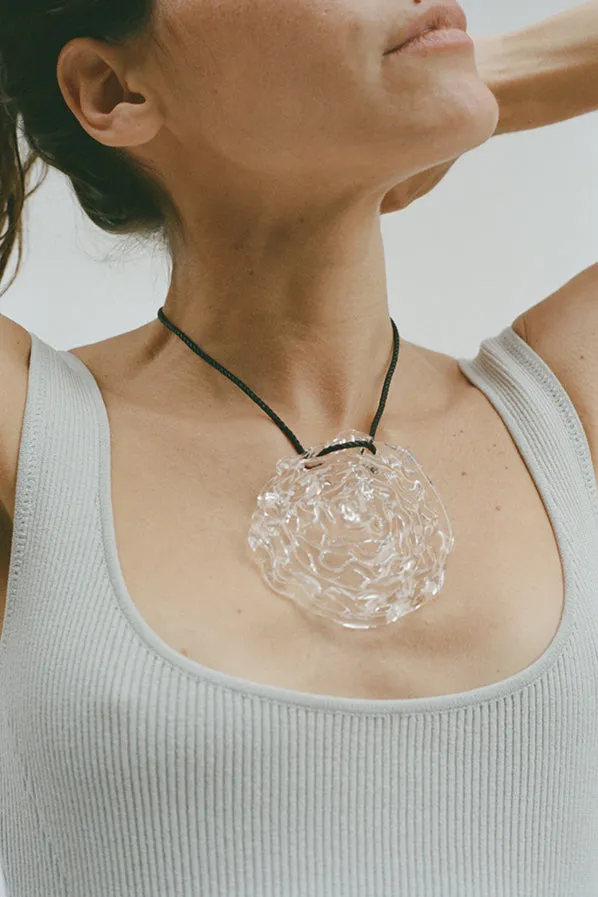 DEEP CURRENT NECKLACE, CLEAR GLASS