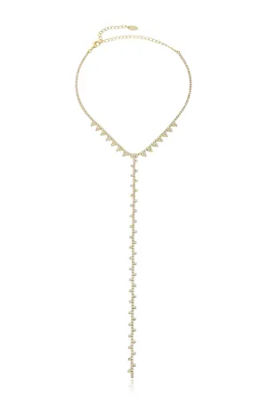 Deep Drop Crystal Lariat Necklace
