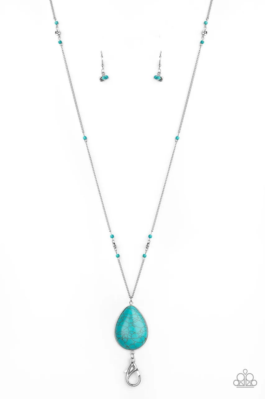 Desert Meadow Blue Paparazzi Lanyard Necklace