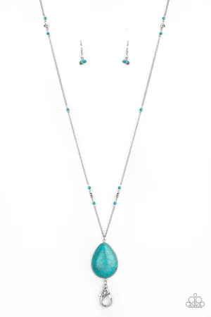 Desert Meadow Blue Paparazzi Lanyard Necklace