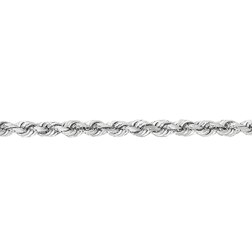 Diamond Cut Rope Chain - 14K White Gold