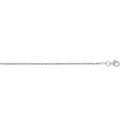Diamond Cut Rope Chain - 14K White Gold