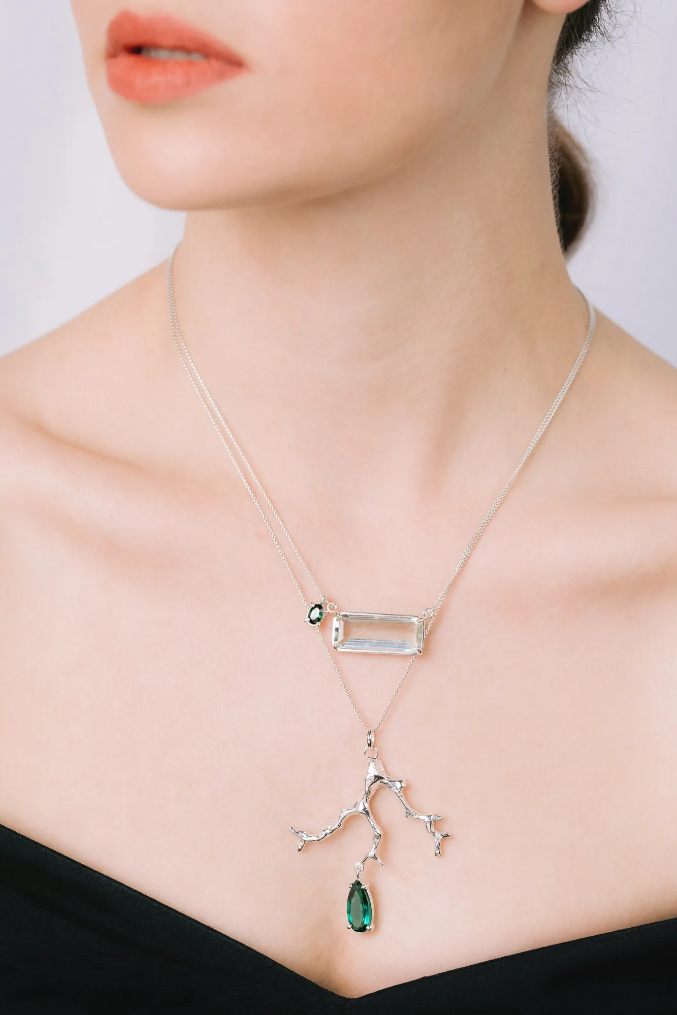 Diana Necklace in Emerald Quartz