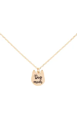 Dog Mom Engrave Pendant Necklace Gold - Pack of 6