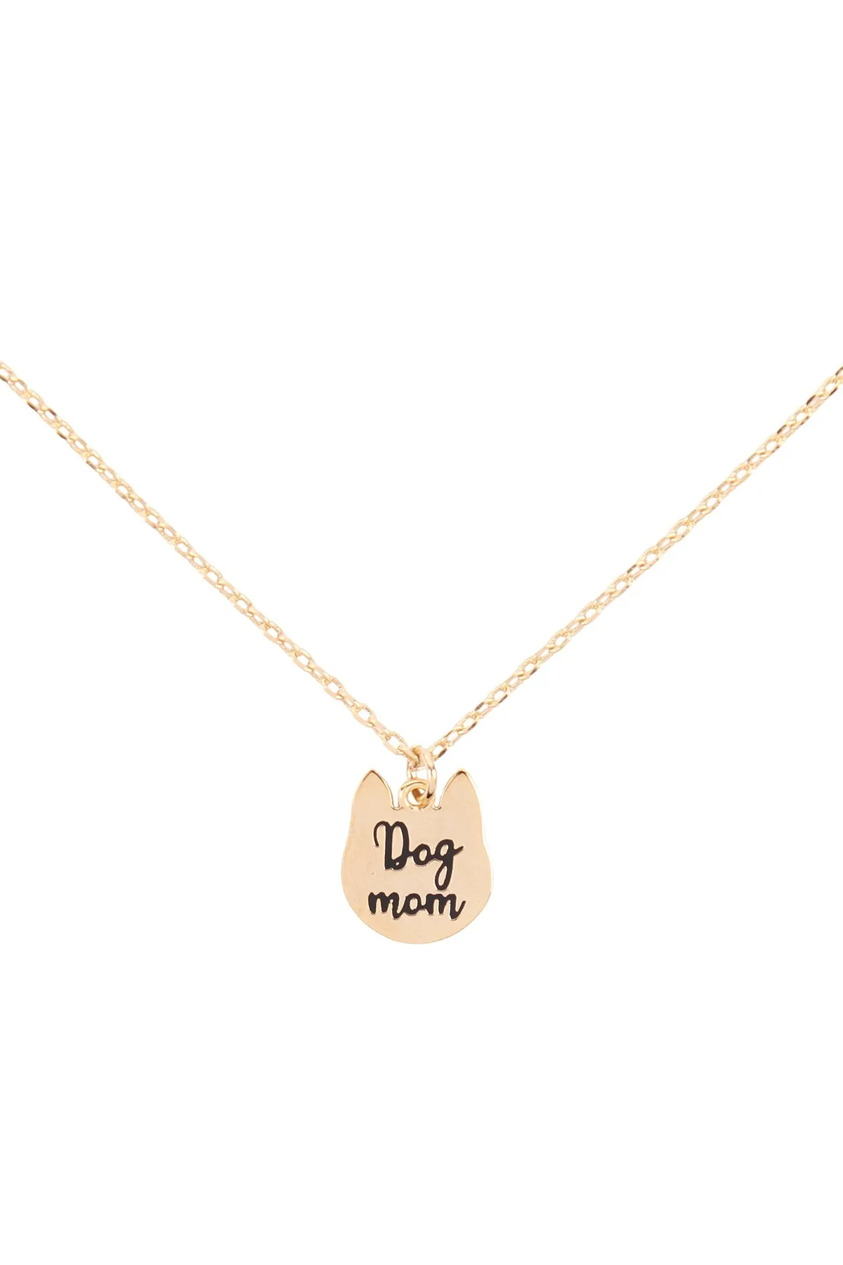 Dog Mom Engrave Pendant Necklace Gold - Pack of 6