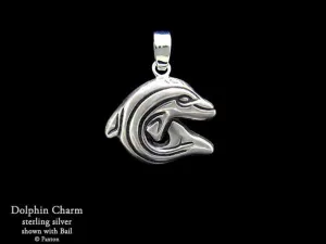 Dolphin Charm Necklace Sterling Silver