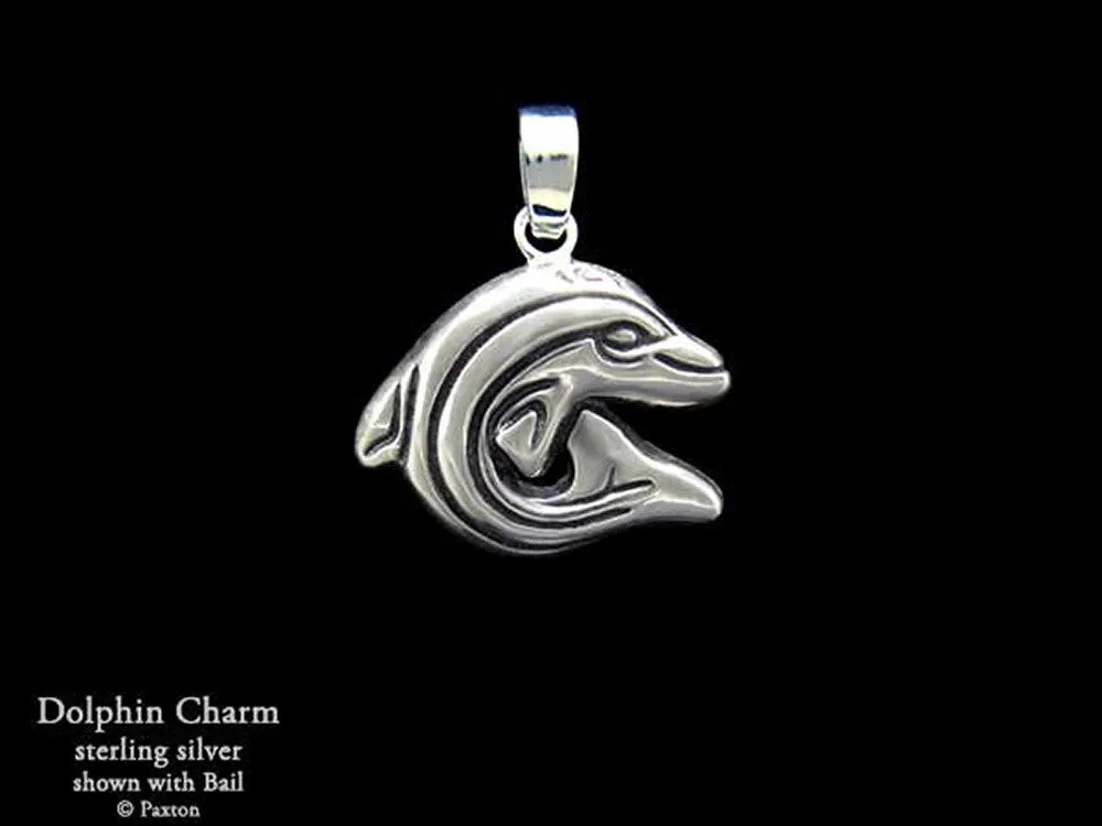 Dolphin Charm Necklace Sterling Silver