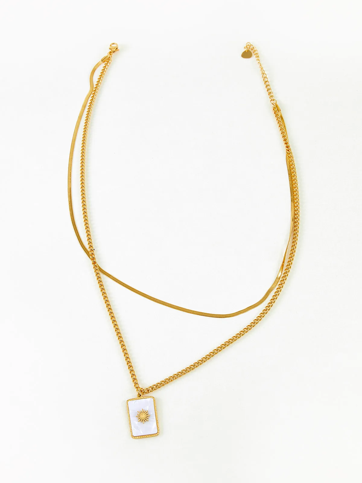 Double-Layer Shell Sun Necklace