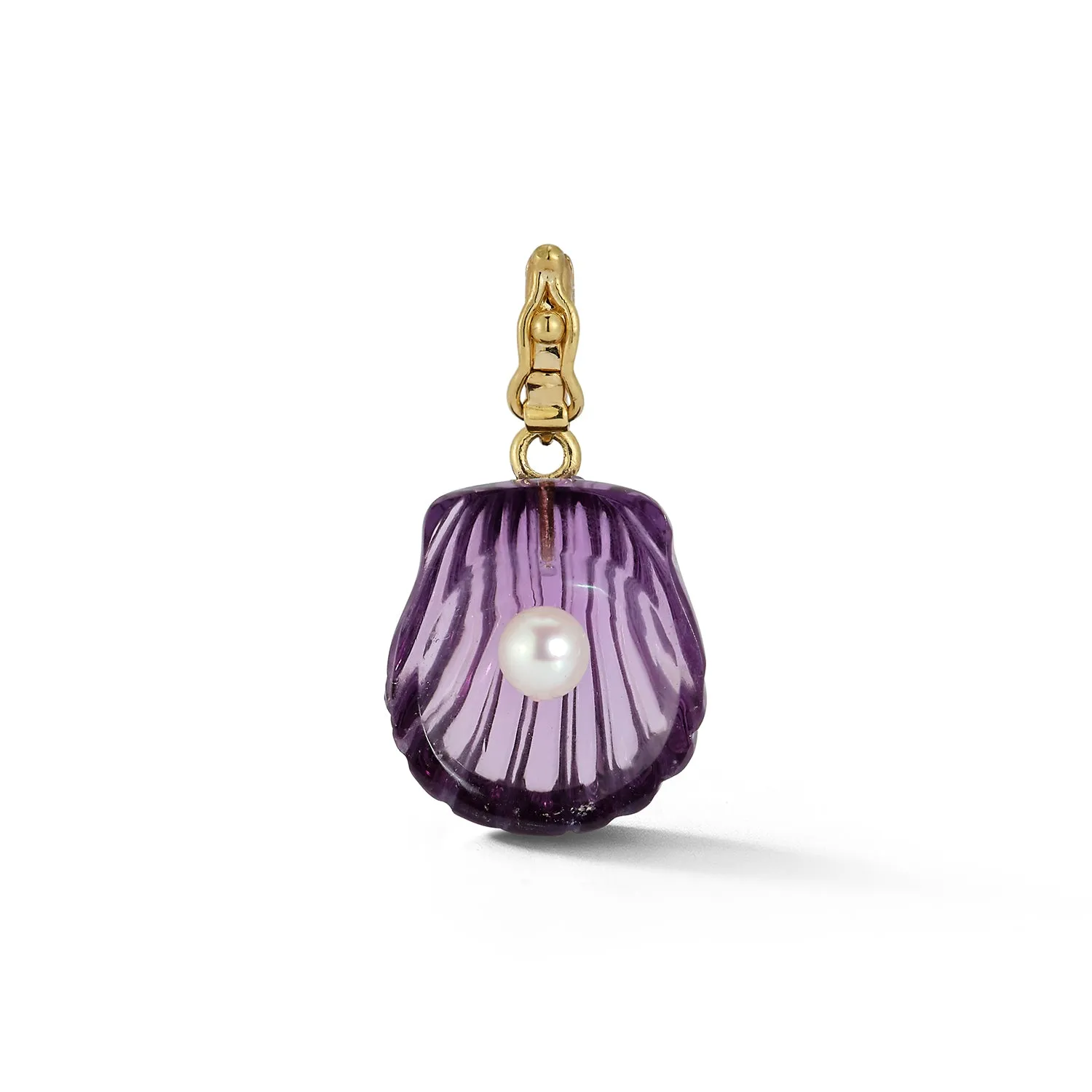 Dream Shell Scallop Pendant - Amethyst