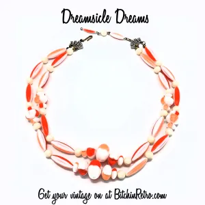 Dreamsicle Vintage Beaded Necklace