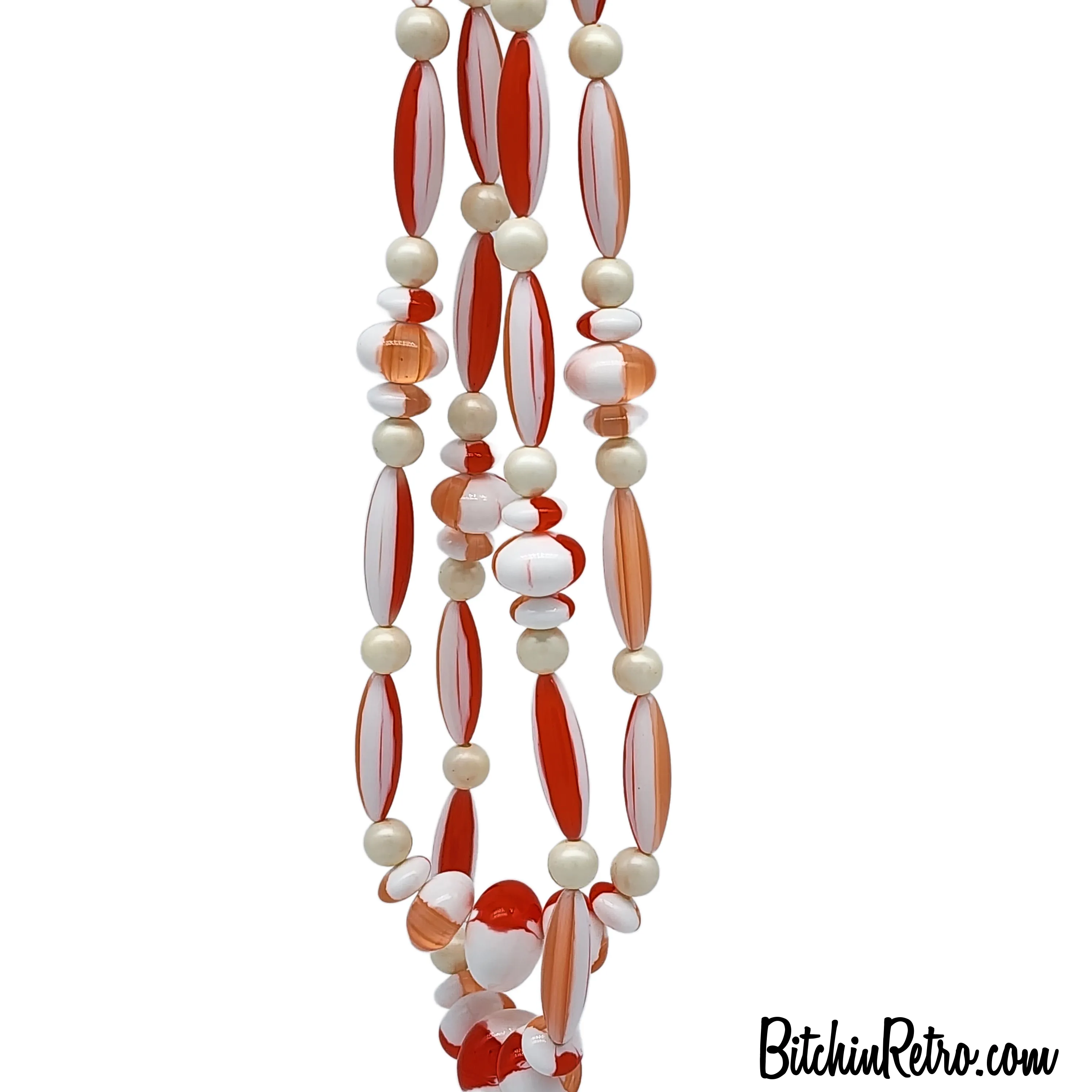 Dreamsicle Vintage Beaded Necklace