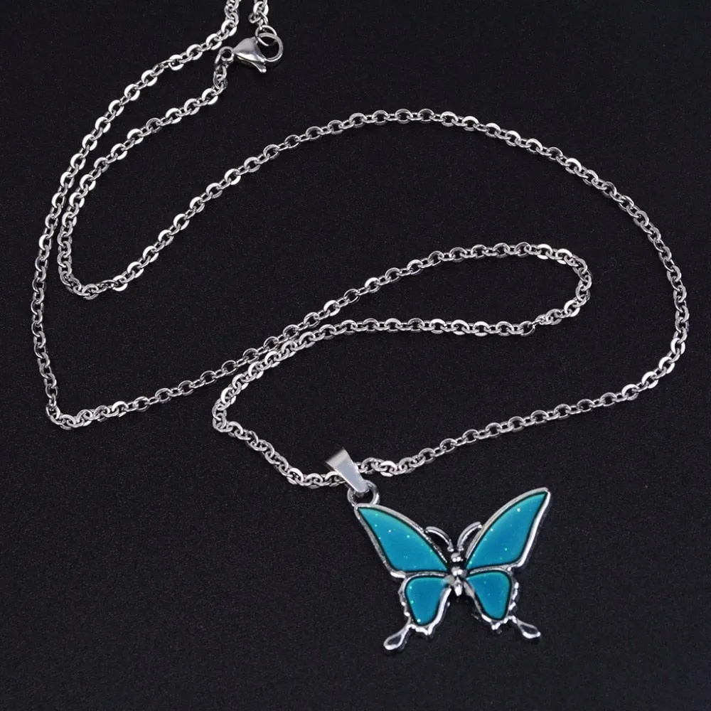 Dreamy Butterfly Mood Necklace & Ring