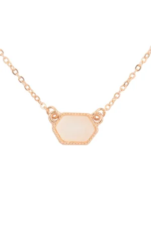 Druzy Hexagon Pendant Necklace Earring Set White - Pack of 6