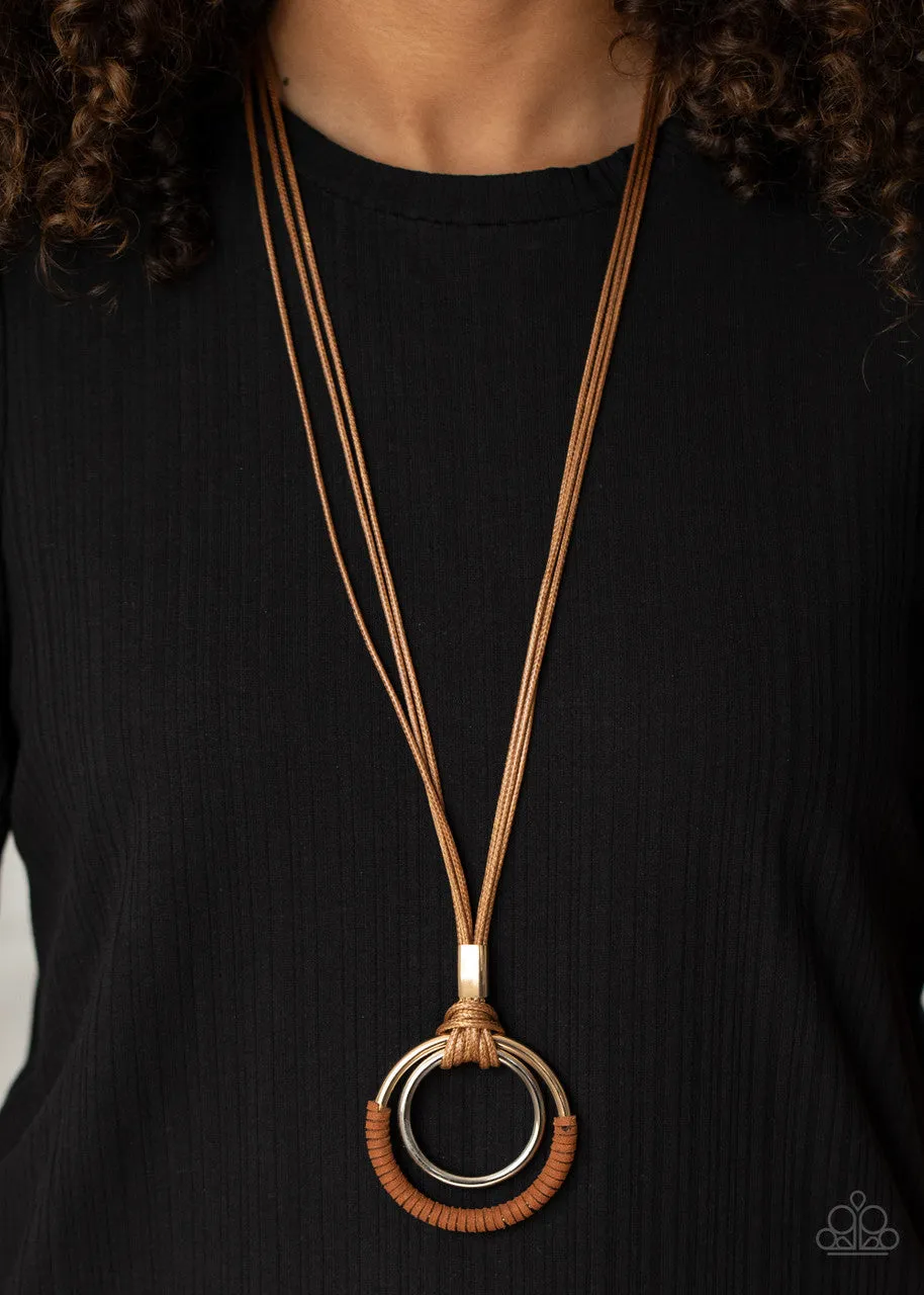 Elliptical Essence Brown Paparazzi Necklace