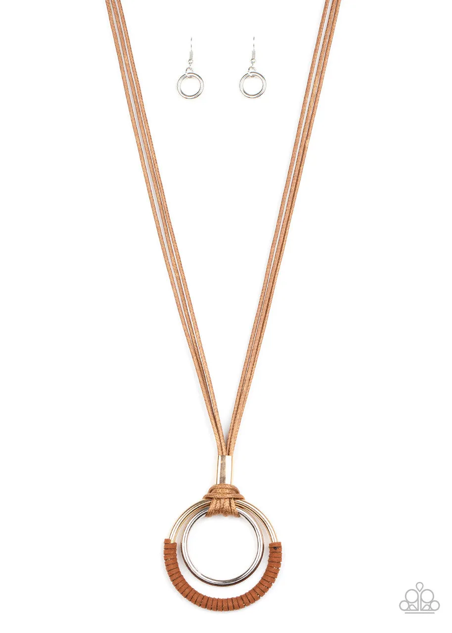 Elliptical Essence Brown Paparazzi Necklace