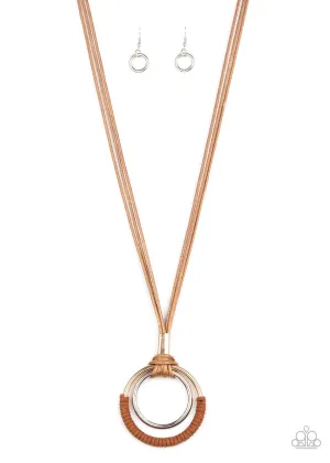 Elliptical Essence Brown Paparazzi Necklace
