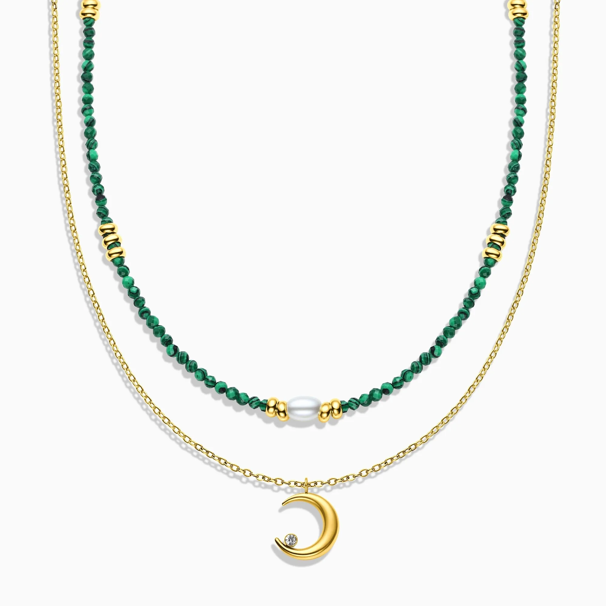 Emerald Crescent Necklace