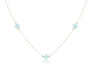 Enewton - 15in Choker Simplicity Chain Gold - Signature Cross - Turquoise