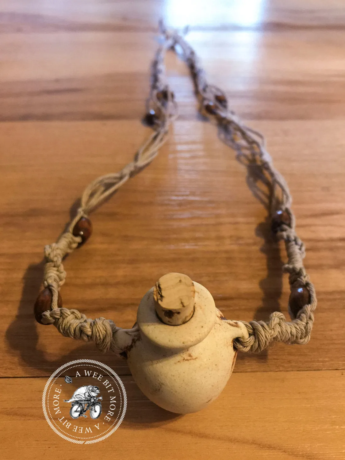 Essential Oils Macramé Necklace – Raku Pendant