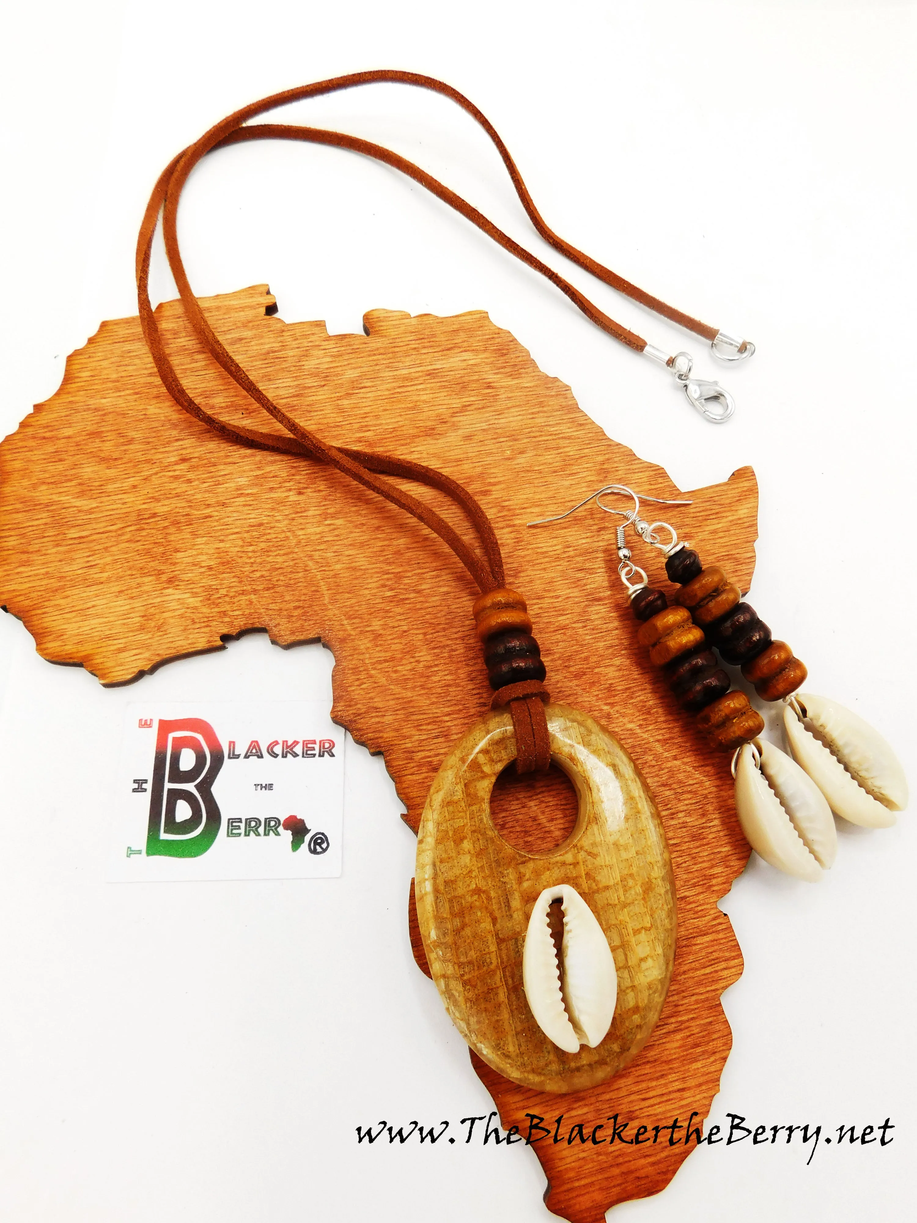 Ethnic Necklaces Women Cowrie Wooden Jewelry Set