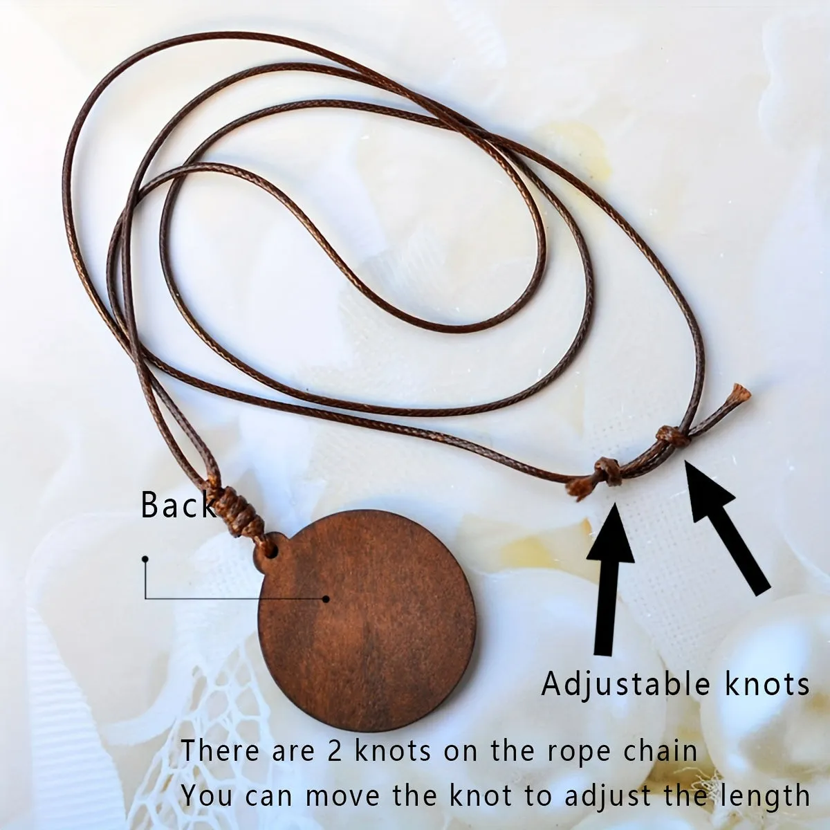 Evil Eye Glass & Wooden Pendant Necklace Retro Punk Style Gift