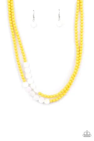 Extended STAYCATION Yellow Paparazzi Necklace