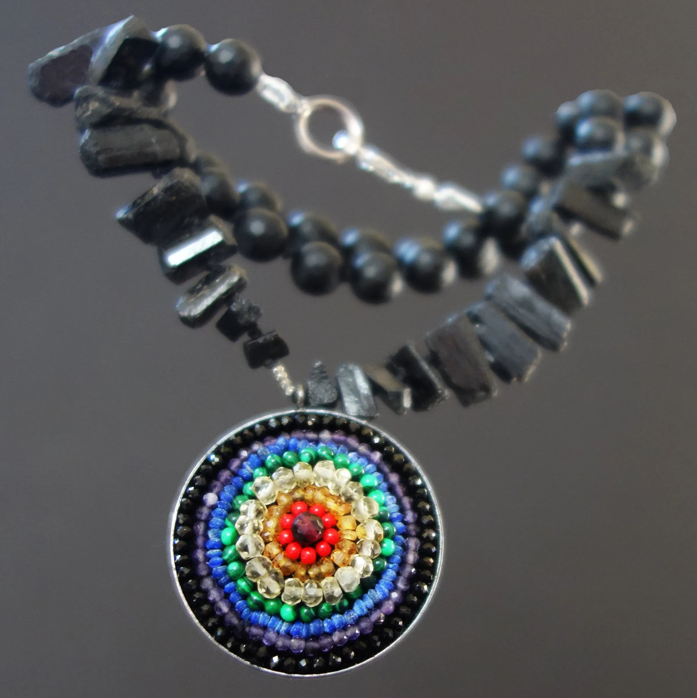 Eye of the Rainbow: mosaic necklace