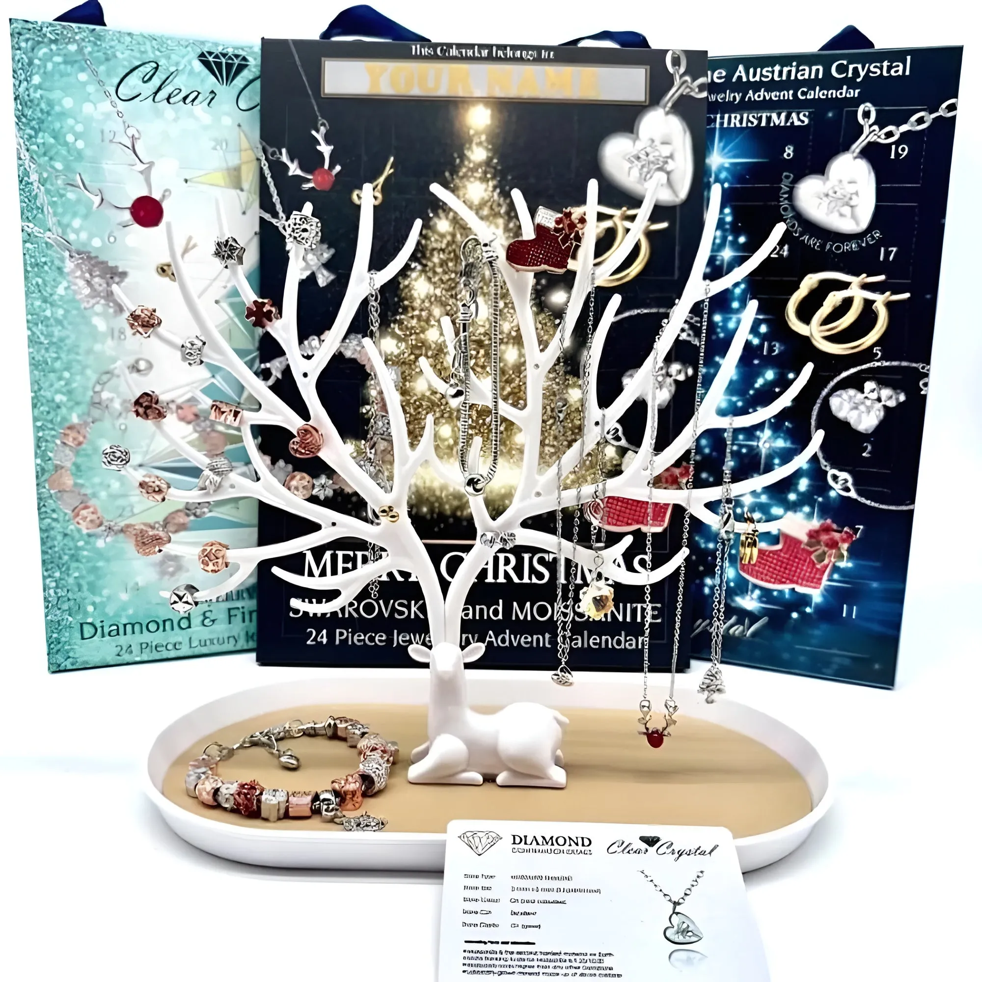 Festive Jewelry Advent Calendar With Crystals