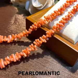 [Fine Jewelry] 18k Gold & Pink Coral Star Dust Necklaces Length 46 cm