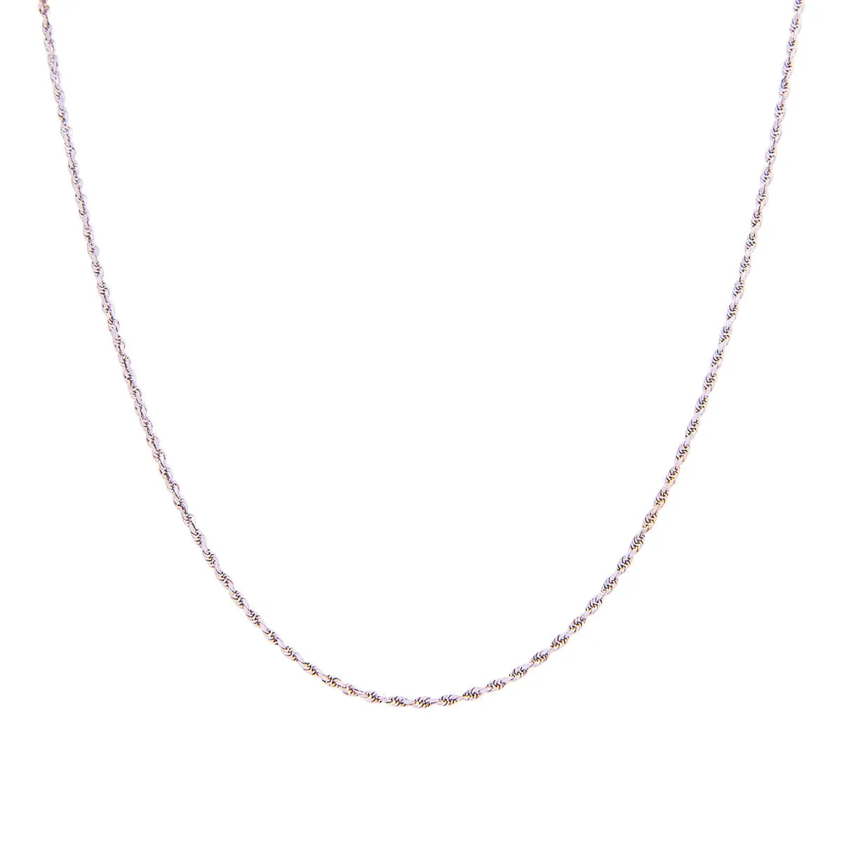 Fink's Jewelers 14K White Gold 1.56mm Rope Chain Necklace