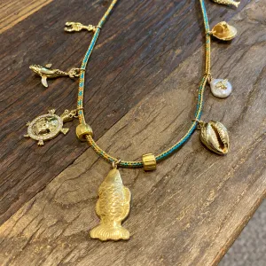 Fish Pendant Charm Necklace | 24"